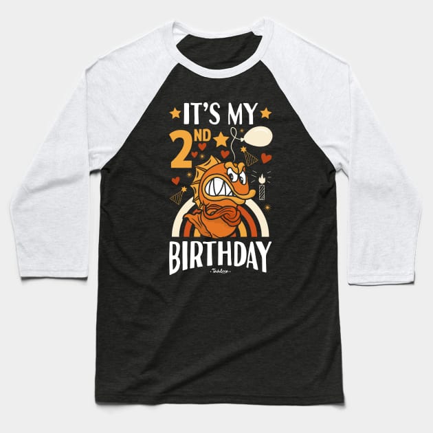 2nd Birthday Fish Baseball T-Shirt by Tesszero